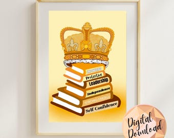 Enneagram Type 8 Crown Art: Leadership Empowerment Print (Digital Download)
