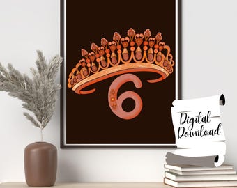 Enneagram Type 6 Crown Art: Guardian Illustration (Digital Download, 8x10, PDF/PNG File)