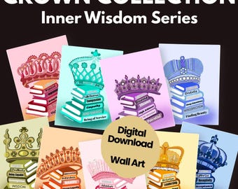 Enneagram Crown Illustration Prints: Empowering Wall Art (Digital Download)