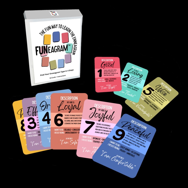 Enneagram Card Deck, Printed Cards for Enneagram Types, Find Your Type