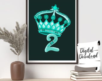 Enneagram Type 2 Art Print: The Giver Crown Illustration (Digital Download)