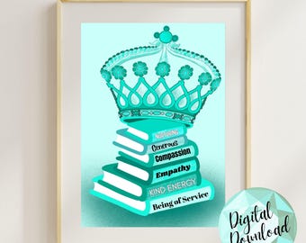 Enneagram Type 2 Crown Art: Empowering Print for the 'Helper' (Digital Download)