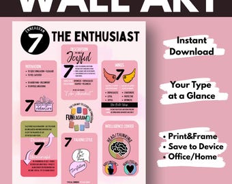 Enneagram Type 7 Art Print: "The Enthusiast" Personality (Digital Download)