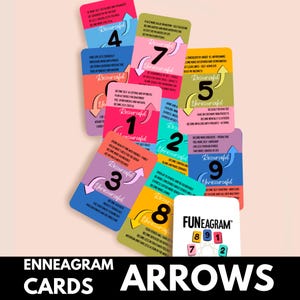 Enneagram ARROWS cards. 9 Enneagram types. Digital cards for personal growth. Learn and teach the Enneagram. Enneagram Worksheet.