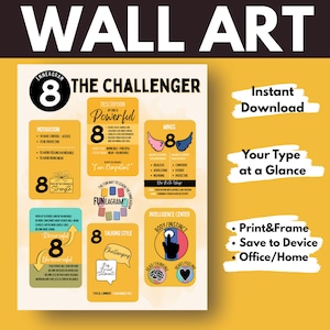 Enneagram Type 8 Art Print: The Challenger - FUNeagram Wall Decor (Digital Download)
