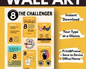 Enneagram Type 8 Art Print: The Challenger - FUNeagram Wall Decor (Digital Download)