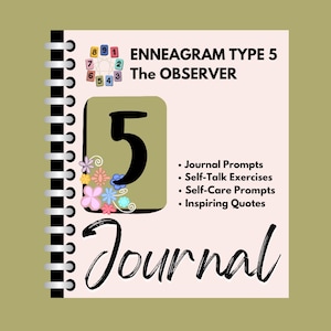 Journal for Enneagram Type 5, Self Care Journal, Explore your Enneagram type, Enneagram journal for personal growth.