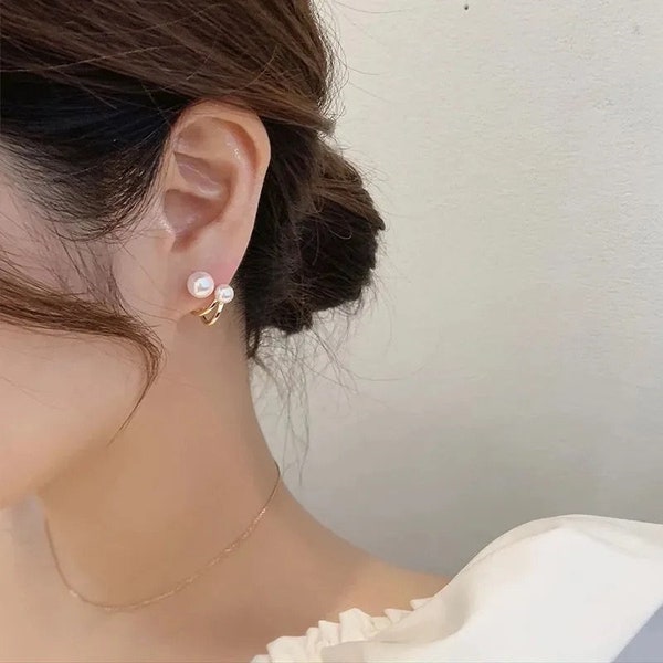 Vintage Elegant Irregular Pearls Stud Earrings for Women New Trend Daily Accessoires Exquisite Jewelry Boucle Oreille Femme