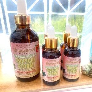 Body Oil BOTANICAL BLISS LUX | with Coconut, Golden Jojoba, Pomegranate & Buriti Oils | Calendula Natural Skincare | Scented Lightweight OIl