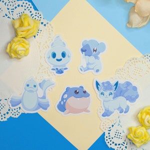 Pack d'autocollants de personnage de glace | Autocollant en vinyle découpé | Stickers Pokémon | Jeu vidéo animé | Noël