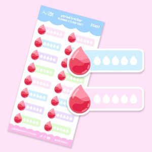 Stickervel menstruatietracker | Maandcyclus | Matte vinylstickers | Leuke periodepictogrammen | Menstruatie en ovulatie | Pastelkleuren