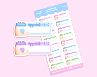 Appointment Sticker Sheet | Daily Task Planner Stickers | Matte Vinyl Stickers | Cute Calendar Icons | Productivity Essentials | Pastels