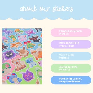 Fairy Character Sticker Pack | Anime Video Game | Pokemon Stickers | Die Cut Vinyl Sticker image 2