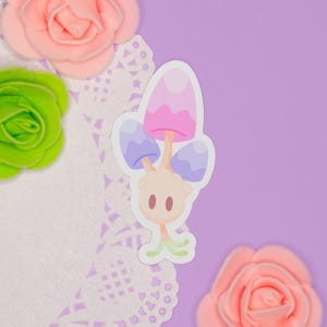 A mushroom inspired die cut vinyl sticker.