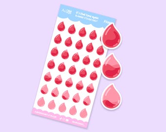 Period Sticker Sheet | Monthly Cycle Planner Stickers | Matte Vinyl Stickers | Cute Period Tracker | Menstruation and Ovulation | Pastels