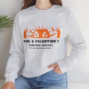 Earl and Valentines cotton Crewneck Sweatshirt horror sweater, tremors sweatshirt, 90s horror, graboids, Kevin bacon, tremors movie