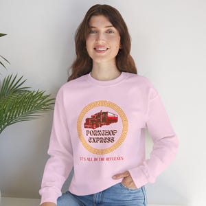 Porkchop express its all in the reflexes cotton Crewneck Sweatshirt, 80s horror sweater, big trouble in little china sweater, Kurt Russell