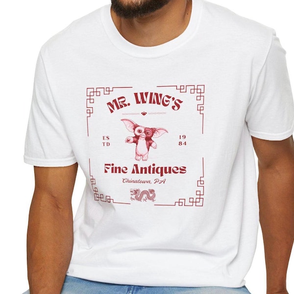 Gremlins, Mr. Wing’s Fine Antiques - Unisex Style Tee, Cult Classic, 80s Horror, Gizmo