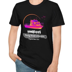 Friday the 13th, Voorhees Party Boat Cruises - Unisex Softstyle T-Shirt, Jason Voorhees, Camp Crystal Lake, 80s Horror, Horror Gifts