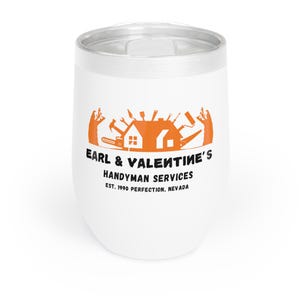 Tremors, Earl and Valentine - Wine Tumbler, Horror Gift, 90s Horror, Bareware, Graboids, Cult Classic