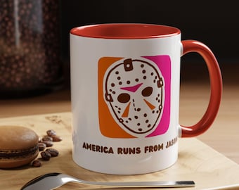 Fredagen den 13:e, Donut Jason - 30 cl Accent Kaffemugg, Jason Voorhees, Camp Crystal Lake, 80-talsskräck, Skräckgåvor