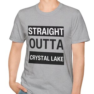 Friday The 13th, Straight outta Crystal Lake - Unisex Softstyle T-Shirt, Jason Voorhees, Horror Gift, 80s Horror