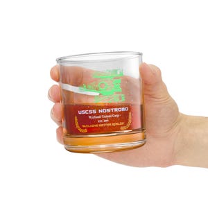 Alien, USCSS Nostromo  - 10oz Rocks Glass, Glassware, Barware,  , Horror Gift, Sci Gift, Ridley Scott