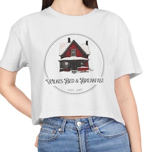 ミザリー、ウィルクス・ベッド＆ブレックファースト - レディース クロップTシャツ、ホラーギフト、スティーブン・キング、80年代ホラー、スリラーギフト