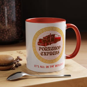 Big Trouble in Little China, Porkchop Express - 11oz Accent Coffee Mug, 80s Movie Mug, Jack Burton, John Carpenter, Cult Classic, Kurt rusel
