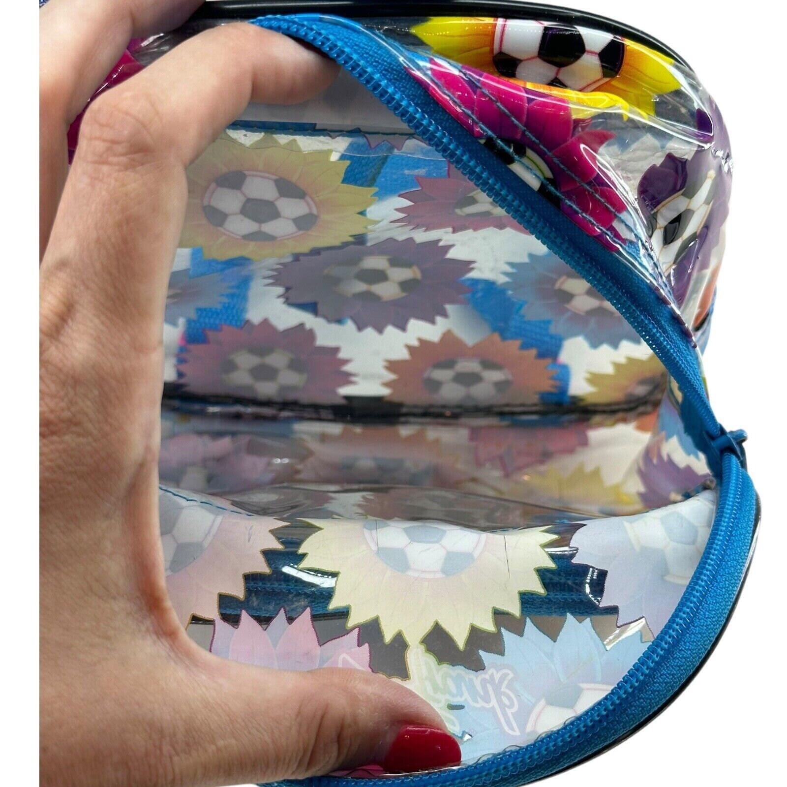 Vintage Lisa Frank soccer ball mini backpack Lisa Frank Backpack Vinyl Clear Bright Rainbow Soccer Ball  main image 4