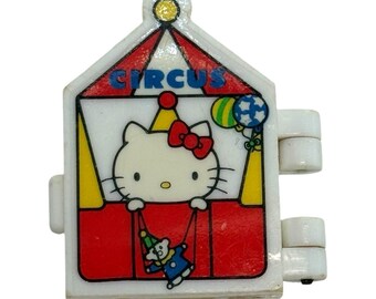 Estuche para cepillo de dientes Sanrio Hello Kitty Circus con bisagra, estilo vintage, para viajes.