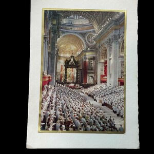 Biglietto di auguri natalizi Wilkinson degli anni '60, Vaticano, 21° Concilio ecumenico, Vintage