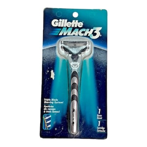 Vintage 1998 Gillette MACH3 Razor Metal Handle NOS Sealed w/ 1 Cartridge Prop