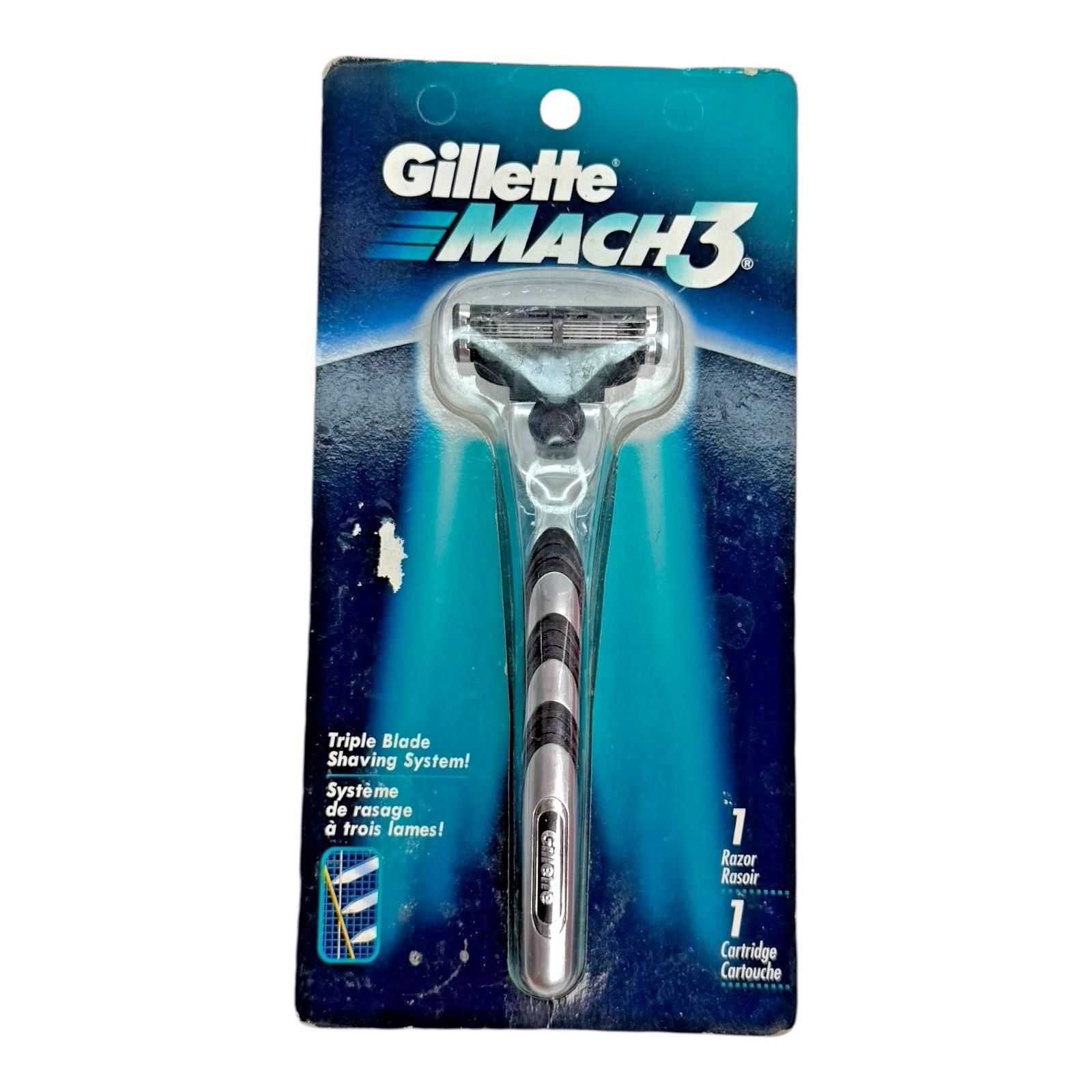Vintage 1998 Gillette MACH3 Razor Metal Handle NOS Sealed W/ 1