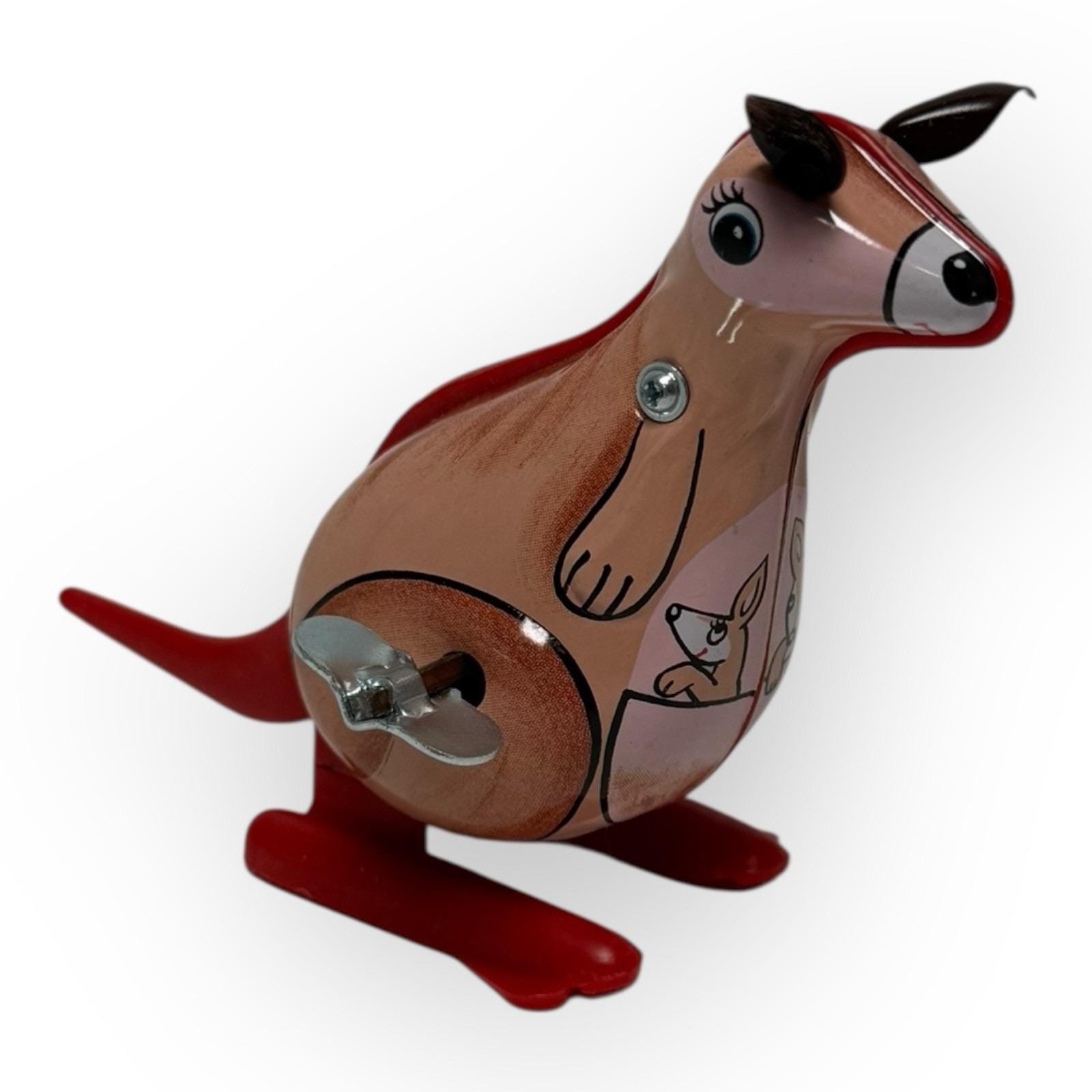 1986年 鳥 置物 Leonard C. Hornick Jr サイン入り Vintage 1960s Yone Tin Litho Wind-up Kangaroo Toy Japan 3.5