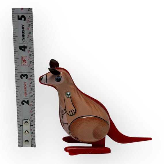 Vintage 1960s Yone Tin Litho Wind-up Kangaroo Toy Japan 3.5
