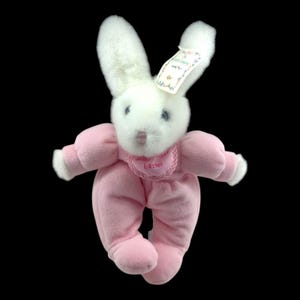 Russ Berrie Pink Bunny Rabbit Baby’s First Easter Plush Stuffed Animal Vintage