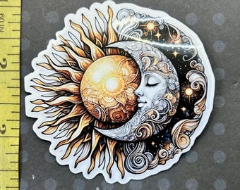 Celestial Sun & Moon Stickers 8 stickers (waterproof)