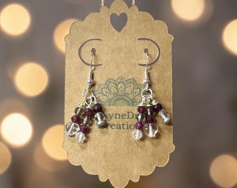 Boho Earrings. Artisan garnets