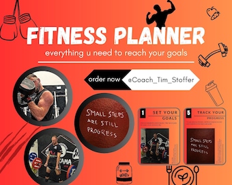 Red fitness planner. Gym workout. weight loss tracker. habit changer. 23 pages to help reach your goal. digital printable.