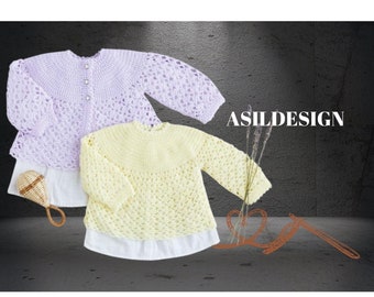 SALE*** Vintage Knitting Pattern PDF, Cardigan for Baby Toddler Jacket Coat Aran Style Cable Moss Seed Stitch