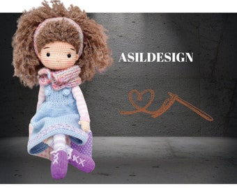 CURLY Crochet Doll Pattern, Amigurumi Doll Pattern, PDF English Tutorial
