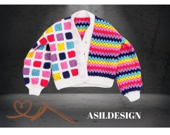 CROCHET PATTERN / Granny Square Cardigan Crochet Pattern