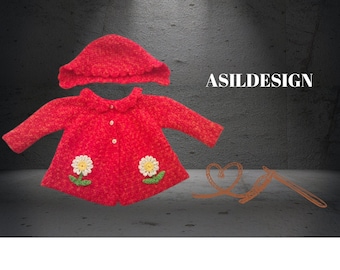 Daisy Embroidered Baby Cardigan Crochet Pattern (PDF Pattern)