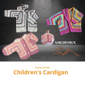 Granny Square Hexi Cardi 0-10  Boho Hexagon Jacket Cardigan PDF Crochet Pattern Crochet Granny, Easy Granny Square Pattern