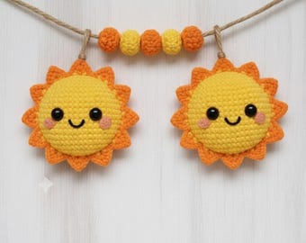 Amigurumi Sun Crochet Pattern PDF, Summer Crochet Pattern, Easy Beginner Amigurumi, Sun Keychain Pattern, Crochet Nursery Decor
