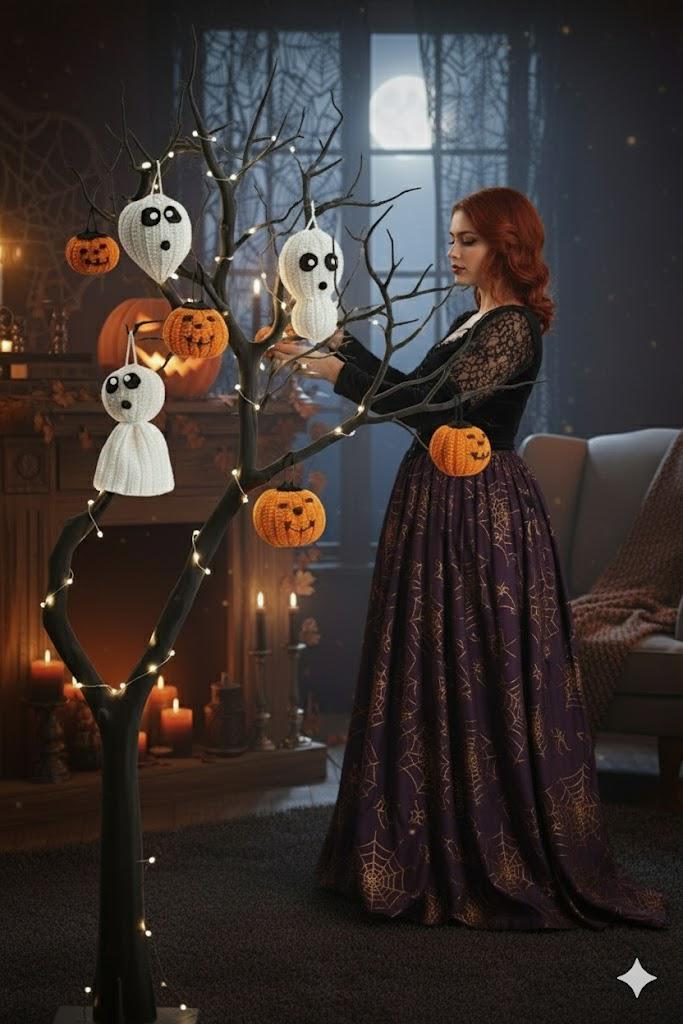 40 Crochet Witchy Stuff Patterns with Hats, Bats, and Ghosts 4 Crochet Pumpkin & Ghost Ornament