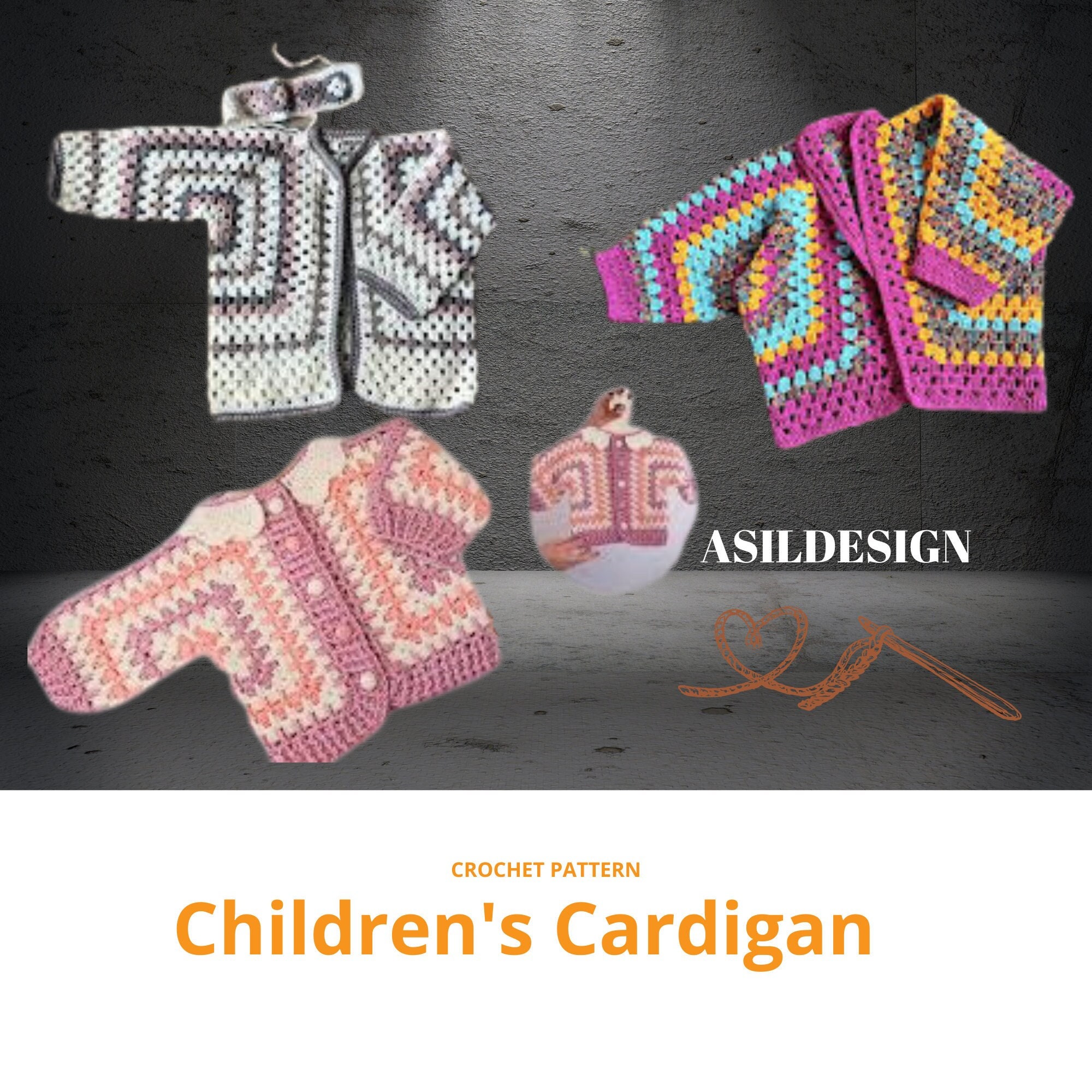 Granny Square Hexi Cardi 0-10  Boho Hexagon Jacket Cardigan PDF Crochet Pattern Crochet Granny, Easy Granny Square Pattern