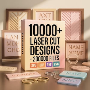 Laser Cut Mega Bundle 200.000+ Files - 10.000+ Design - Svg - Dxf - Pdf - Eps - Cdr - Cnc - Ai - digital files