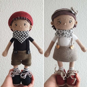 ANDY y ABRIL Patrón Muñeco Crochet, Patrón Muñeco Amigurumi, PDF Tutorial en Inglés